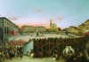 Palio dei Cocchi - Giovanni Signorini (Firenze 1808-1862) Il Palio dei cocchi in Santa Maria Novella, 1844, olio su tela
